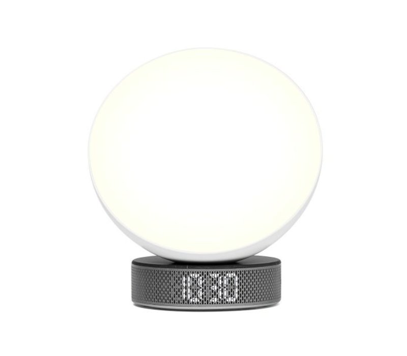 Lexon Miami Sunrise Clock & Light White/Black Marble