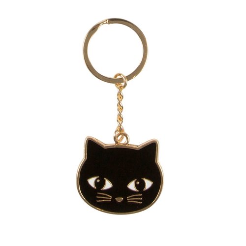 Sass & Belle Black Cat Enamel Keyring 