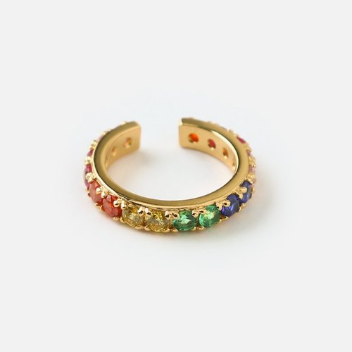 Orelia Boucle D'Oreille Fine Pave Rainbow Ear Cuff 