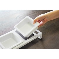 Yamazaki Pet Food Bowl Stand Set White