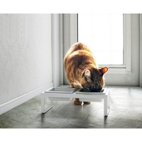 Yamazaki Pet Food Bowl Stand Set White