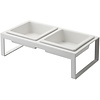 Yamazaki Yamazaki Pet Food Bowl Stand Set White