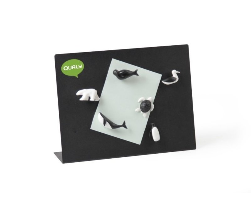 Qualy Save Ocean Magnets - set de 6 - Noir/Blanc