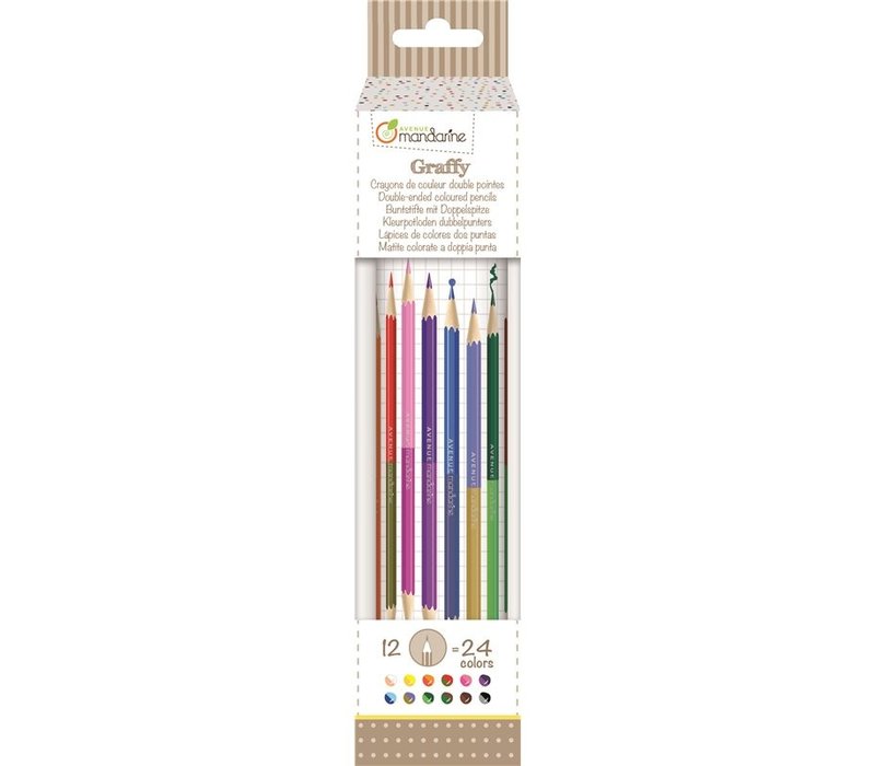 Avenue Mandarine Double-Ended Coloured Pencils 12 pcs