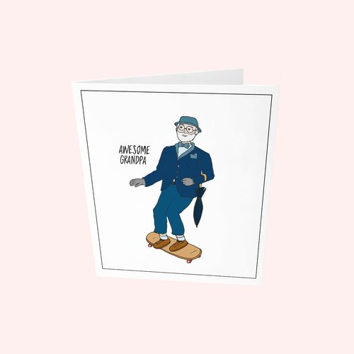 The Gift Label Carte de Voeux Awesome Grandpa 