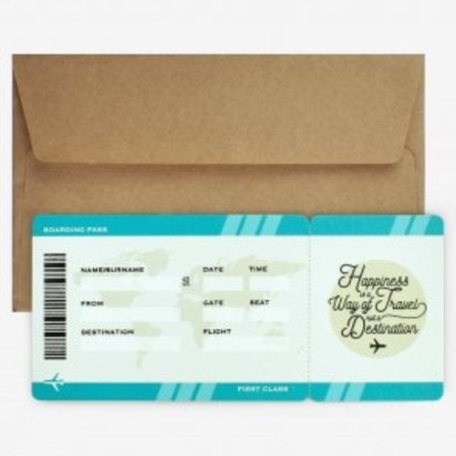 Legami Cheers Greeting Cards   Happy Birthday Airplane Ticket 