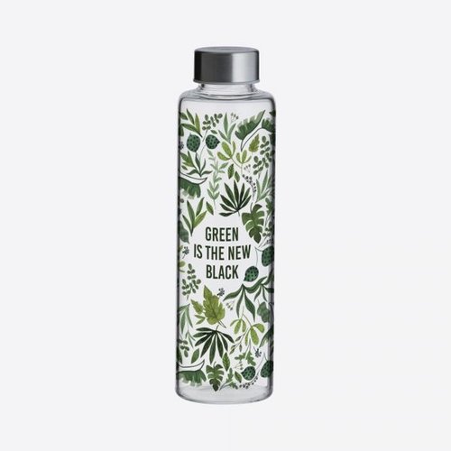 Typhoon Pure Glass Bottle Green is The New Black 600 ml 