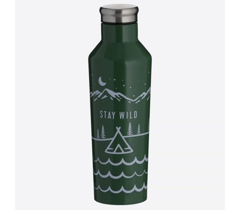 Typhoon Pure Double-walled stainless steel Stay Wild 500ml insulating bottle Green