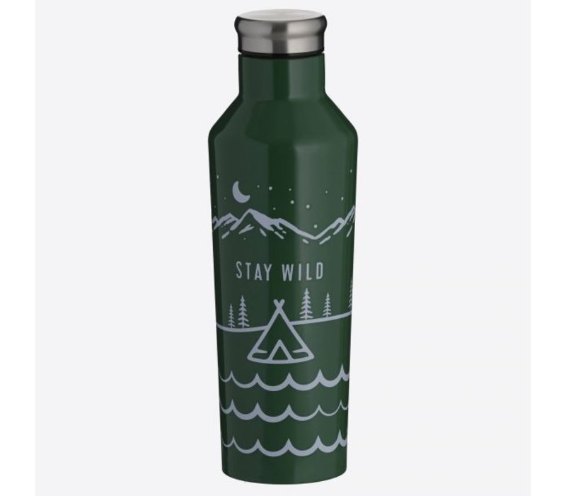 Typhoon Pure Dubbelwandige Isoleerfles uit RVS Stay Wild 500ml  Groen