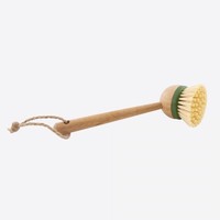 Point-Virgule Brosse à Vaisselle avec Tête Amovible et Poignée en Bambou 23 cm