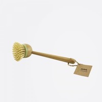 Point-Virgule Brosse à Vaisselle avec Tête Amovible et Poignée en Bambou 23 cm