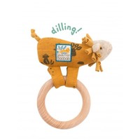 Moulin Roty Wooden Ring Rattle Lion 'Sous mon Baobab'