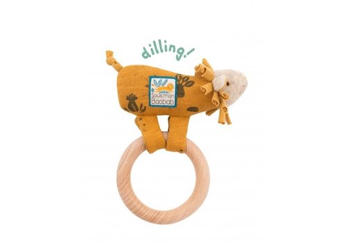 Moulin Roty Moulin Roty Wooden Ring Rattle Lion 'Sous mon Baobab'