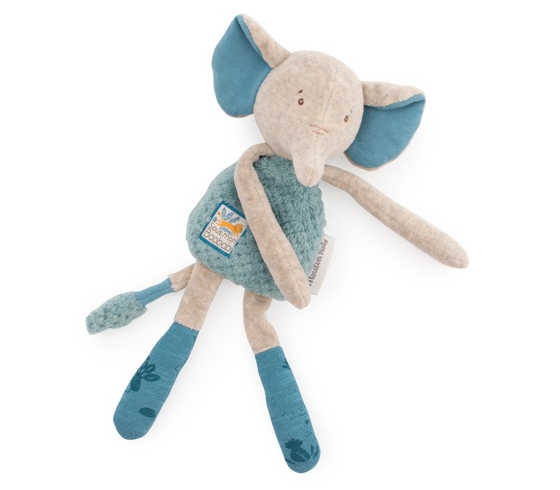 Moulin Roty Baby Comforter/Rattle Elephant 'Sous mon Baobab'