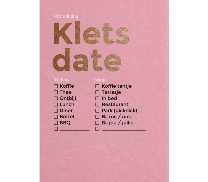 Happy Whatever Uitnodigingskaart  - Klets Date