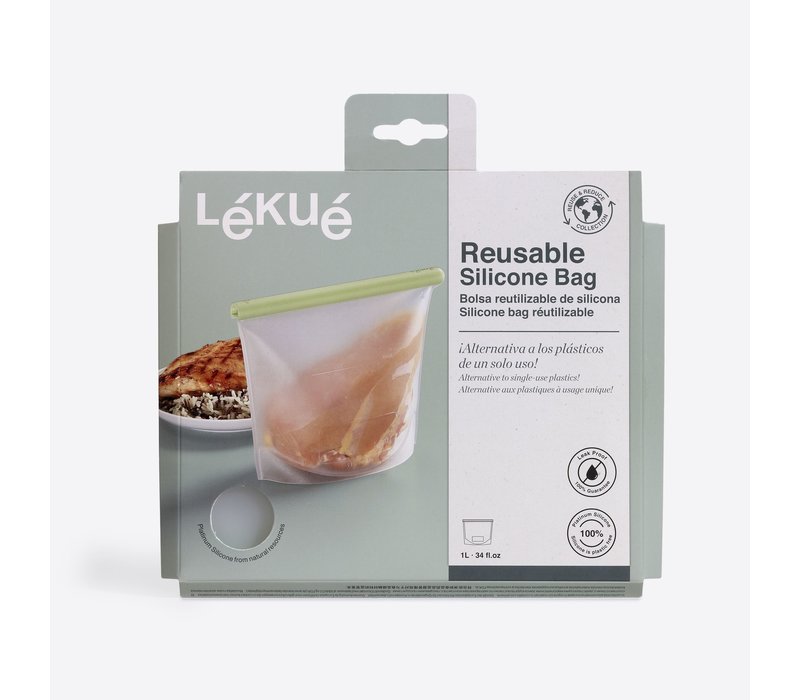 Lékué Sac en Silicone Réutilisable 1L