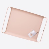 Point-Virgule Plateau de Service en Métal Poudre Rose Mat 37,5 cm