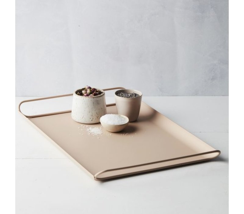 Point-Virgule Metal Serving Tray Blush Pink Matt 37,5 cm