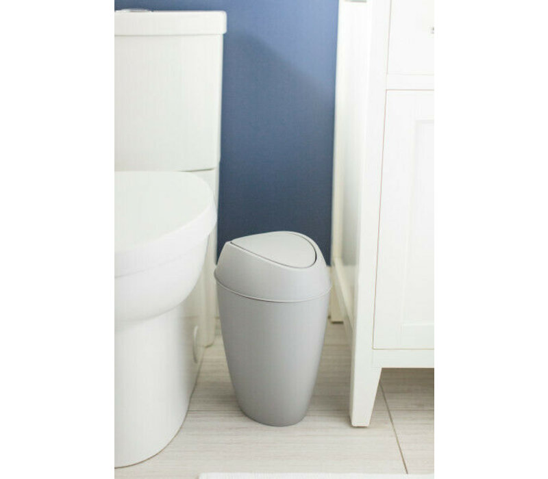 Umbra Twirla Trash Can with Swing-Top Lid Grey 9L