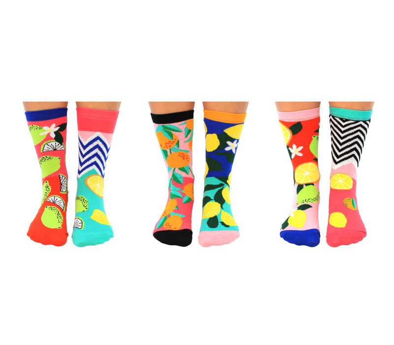 ODD Socks Chaussettes Femme Freshly Squeezed 3 Paires taille 37-42