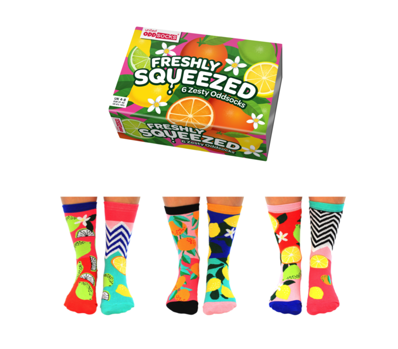 ODD Socks Lady Socks in a Box Freshly Squeezed  3 pairs size 37-42