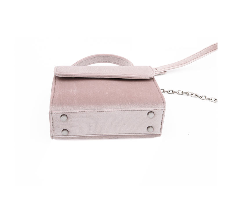 Denise Roobol Mini Handle Bag Nude Fluweel