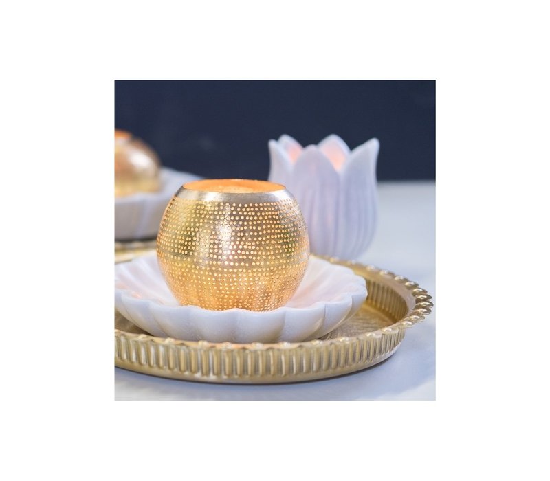 Zenza Candle Holder Round Filisky Gold Ø 12