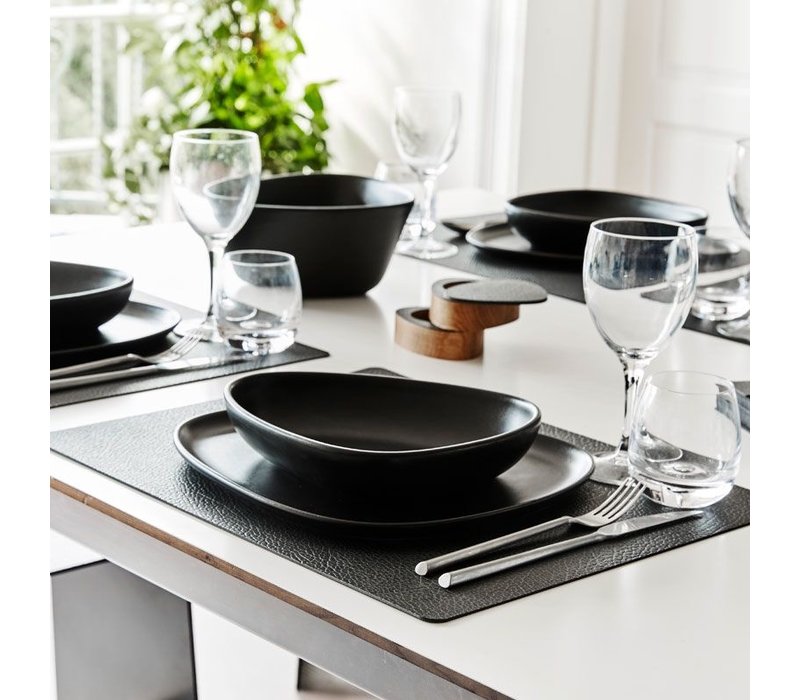 LIND DNA Placemat Square L Hippo Black-Anthracite
