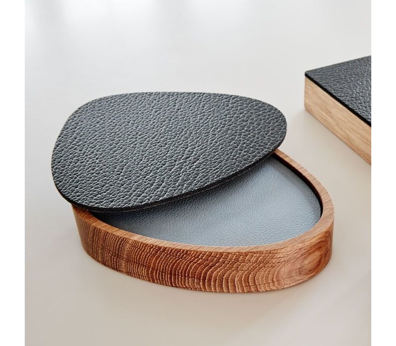 LIND DNA Wood Box & Lid Curve Oak Nature/Bull Black