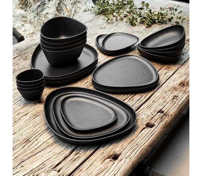 LIND DNA Stoneware Curve Dinner Plate Black