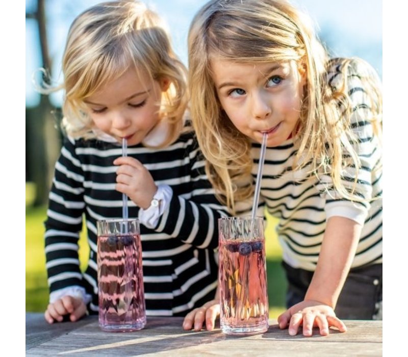 Koziol Set van 8 Herbruikbare Rietjes Cheers