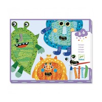 Djeco Collage Tear and Stick Happy Monsters