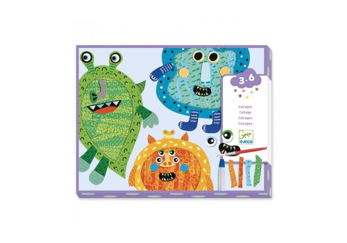 Djeco Djeco Collage Déchirer et Coller Happy Monsters