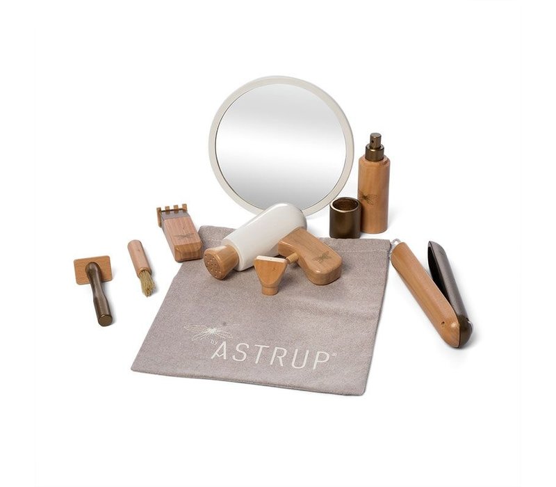 By Astrup Wooden Hairdresser set in Bag 9-piece