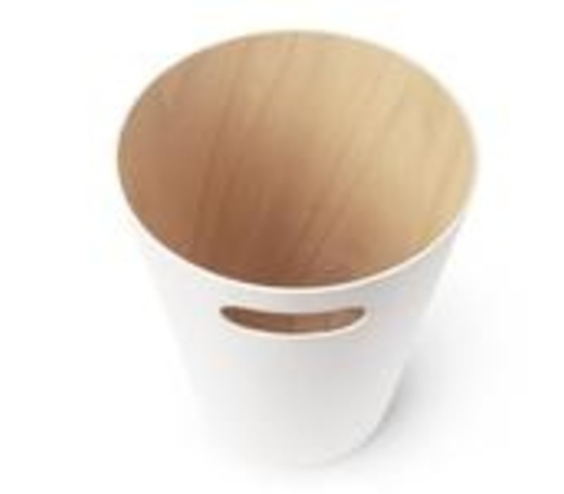 Umbra Woodrow Waste Can White/Wood