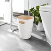 Umbra Woodrow Waste Can White/Wood