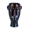 Present Time Present Time Plant Pot Mask Long 27 cm Porcelain Dark Brown