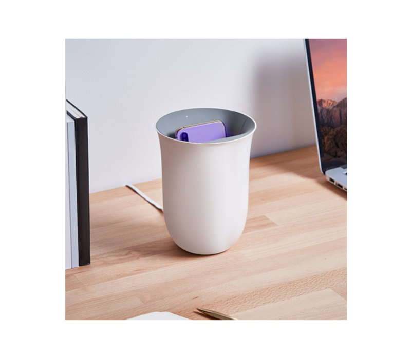 Lexon Oblio Wireless Charging Station with UV Sanitizer white