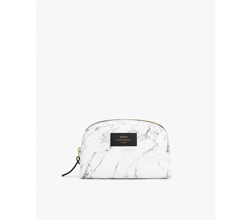 WOUF White Marble Makeup Bag