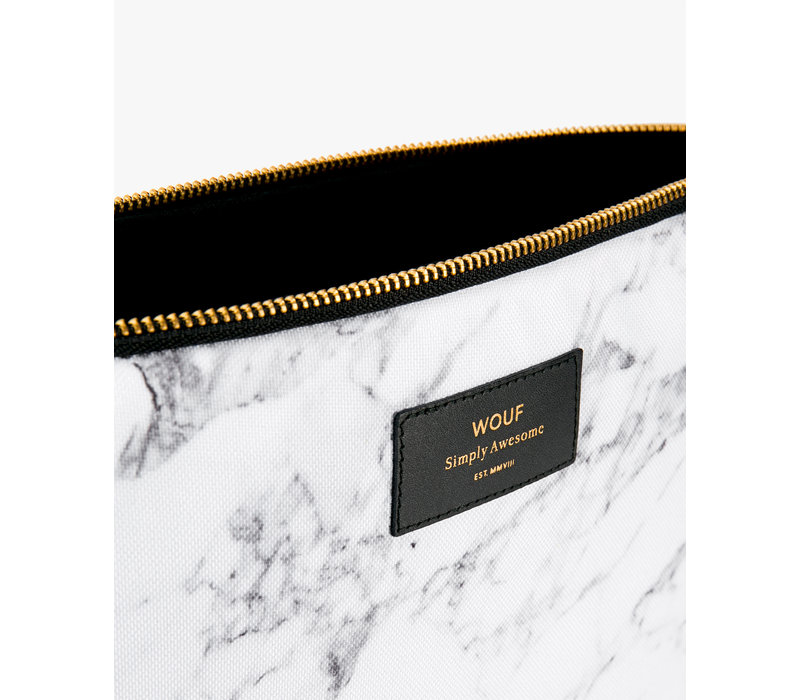 WOUF White Marble Laptop Sleeve 13"