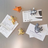 Kikkerland Set of 5 Cat Yoga Magnets