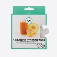 Dotz Set of 4 Silicone Reusable Stretch Tops 2 x 6,5 cm + 2 x 9 cm