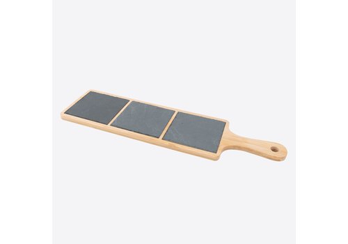 Point-Virgule Point-Virgule Bamboo and Slate Serving Board with Handle 44 cm