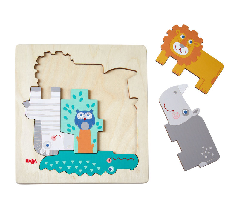 Haba Puzzle en Bois Animaux dans la Jungle