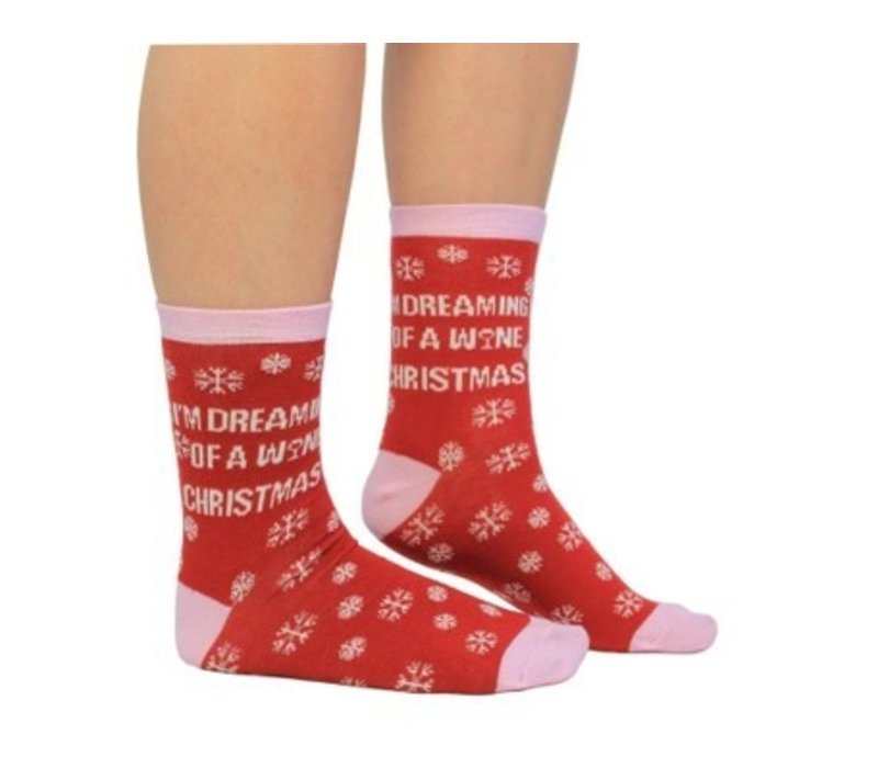 ODD Socks Xmas Chaussettes Femme Dreaming of a Wine Xmas taille 37-42