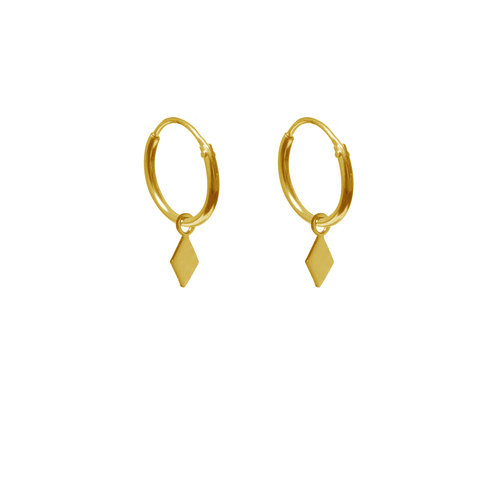 Label Kiki Earrings Square Hoop Gold 