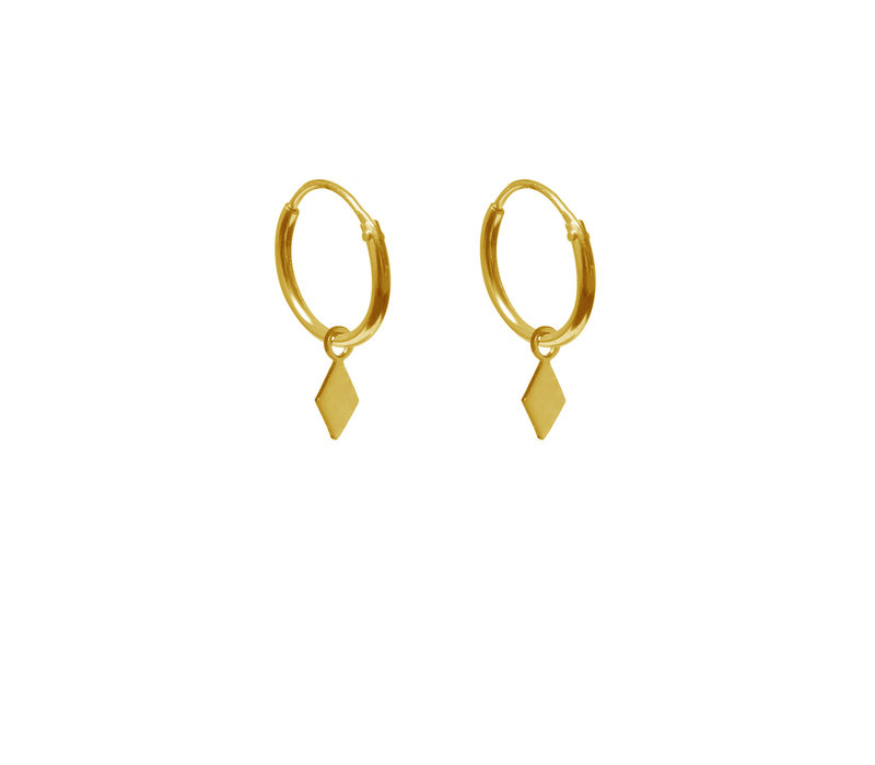 Label Kiki Boucles d'Oreilles Square Hoop Gold