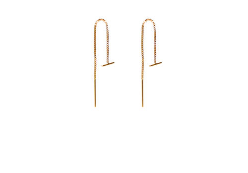 Label Kiki Label Kiki Boucles d'Oreilles Gold Bar Chain