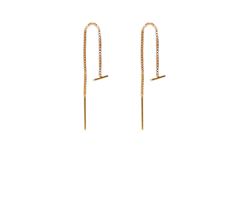Label Kiki Earrings Gold Bar Chain