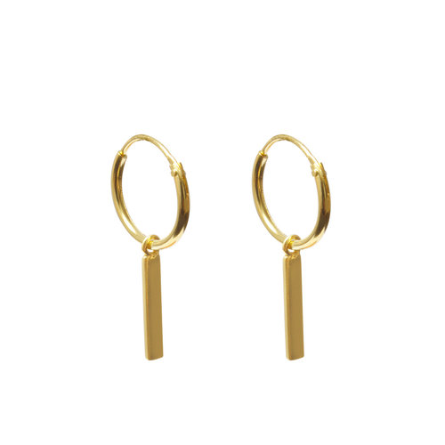 Label Kiki Boucles d'Oreilles Gold Bar Hoops 